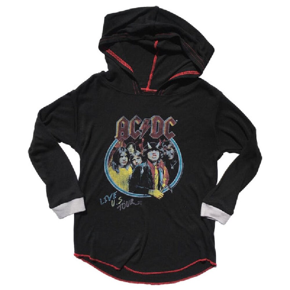 ACDC Hooded Tee Rowdy Sprout Baby 3/6M Live US Tour NWOT Black Red Gift